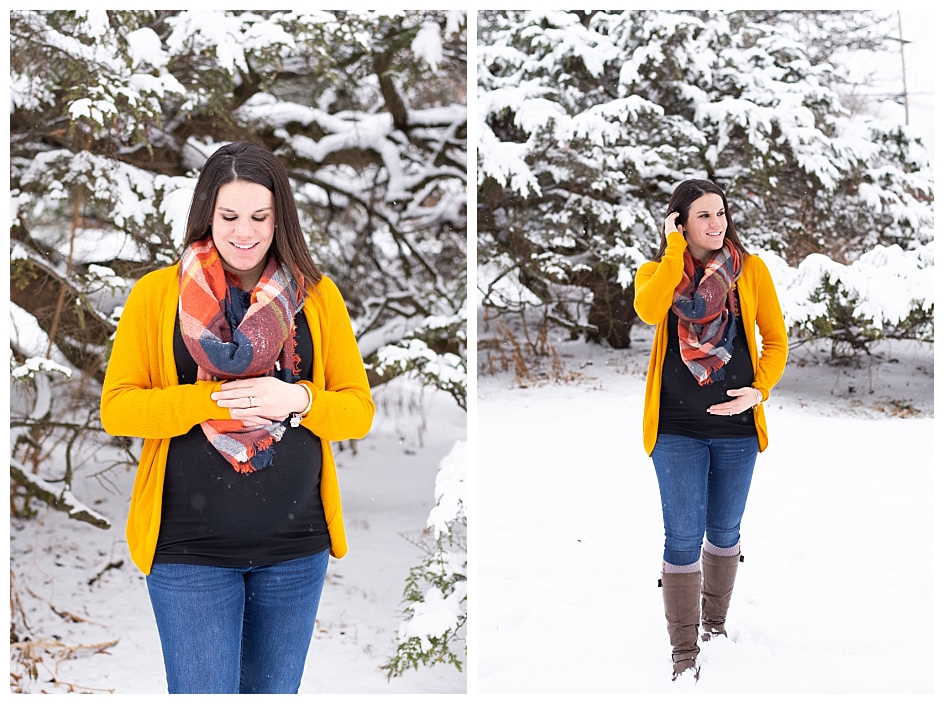 Snowy maternity session in Hanover, PA