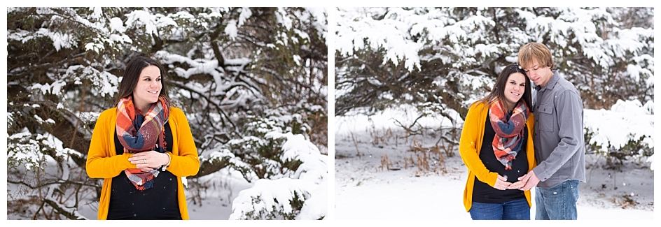 Snowy maternity session in Hanover, PA