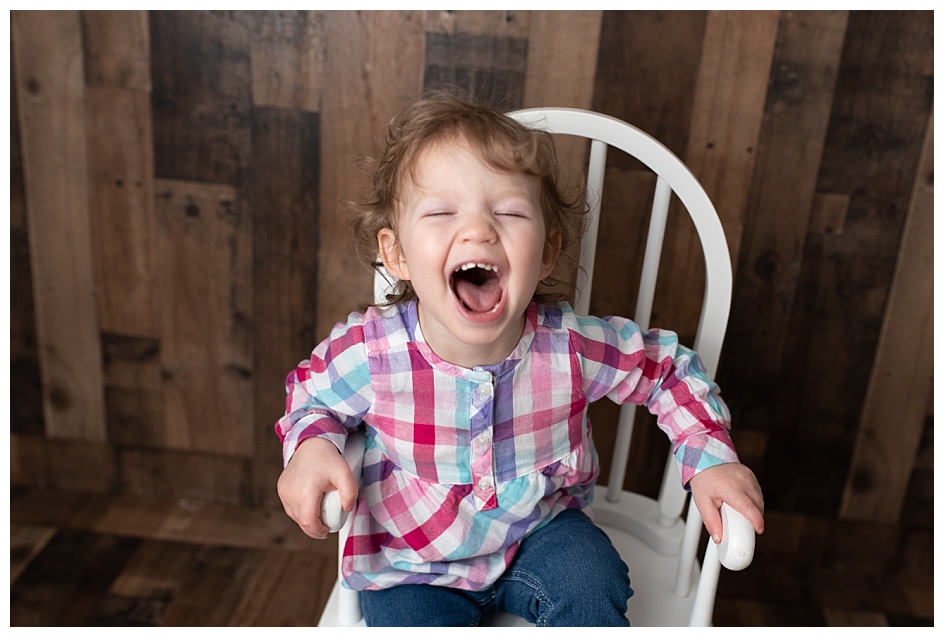 laughing toddler at a two year old session with Rachel Mummert Photography 